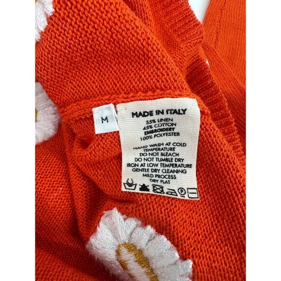 Mansur Gavriel Coral Orange Daisy Sweater - Picture 7 of 7